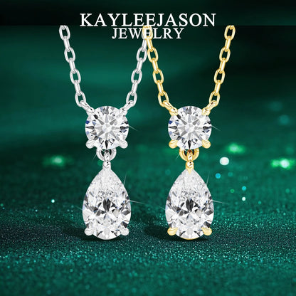 3ct Pear Cut Moissanite Necklace