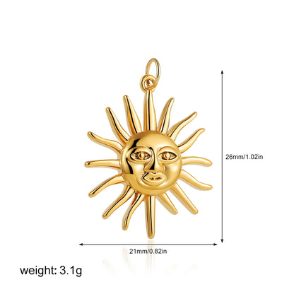 Gold Moon Star Evil Eye Pendant