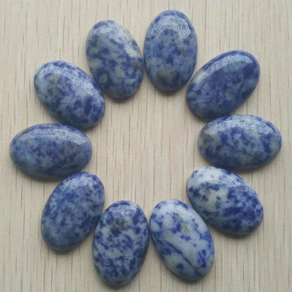12 Oval Stone Cabochon Beads
