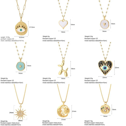 Gold Animal & Heart Necklace