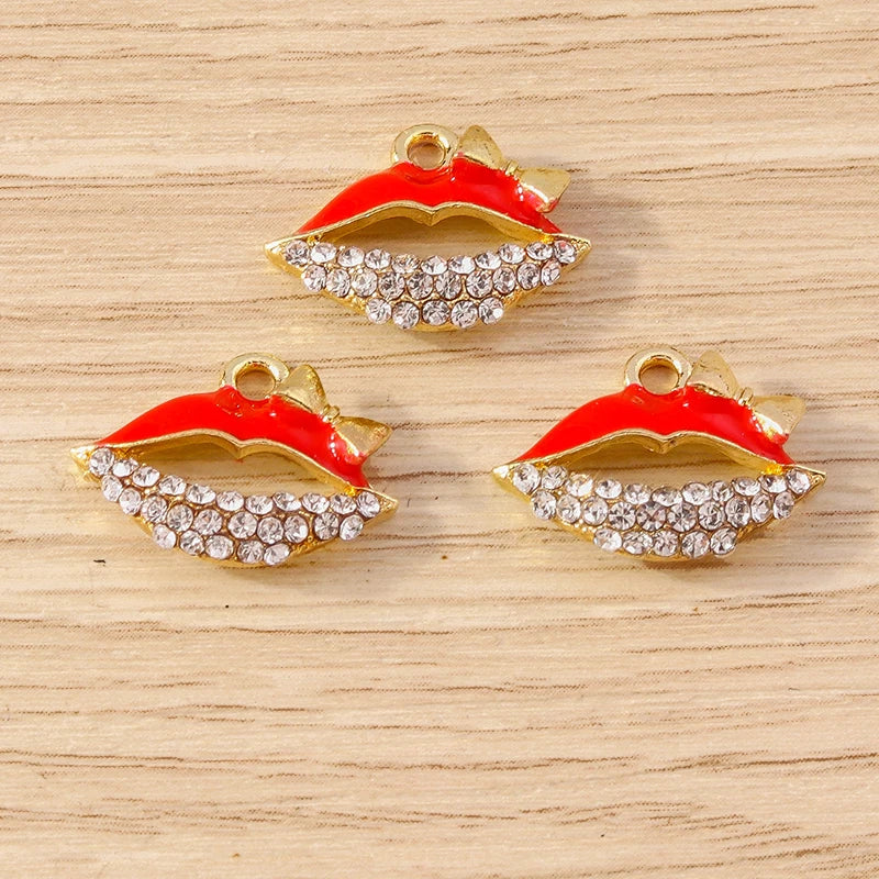 10pcs Lipstick Lips Charms
