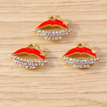 10pcs Lipstick Lips Charms