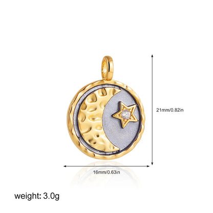Gold Moon Star Evil Eye Pendant
