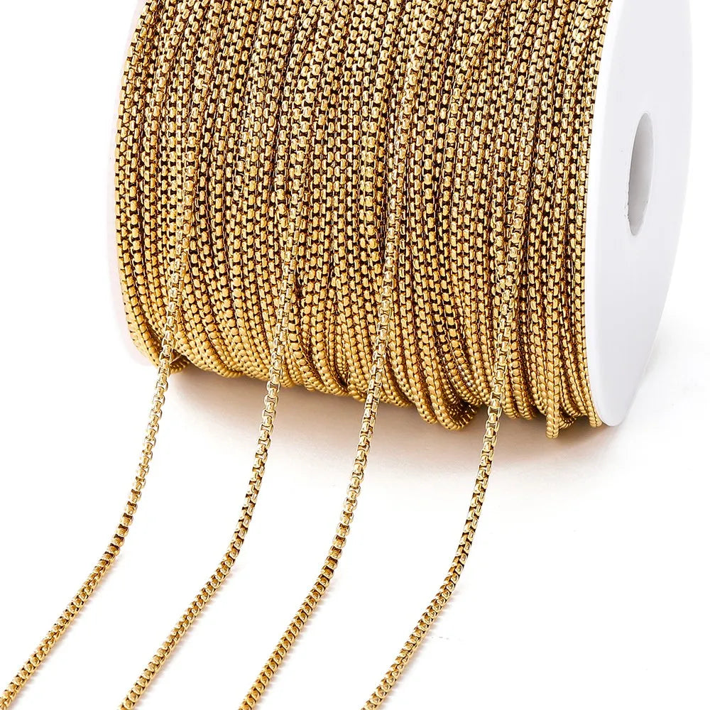 Gold Stainless Steel Beaded Chain