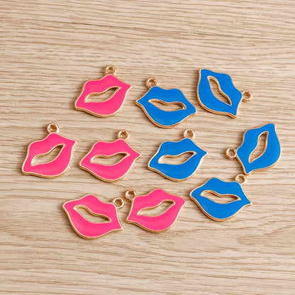 10pcs Lipstick Lips Charms