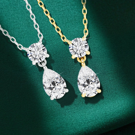 3ct Pear Cut Moissanite Necklace