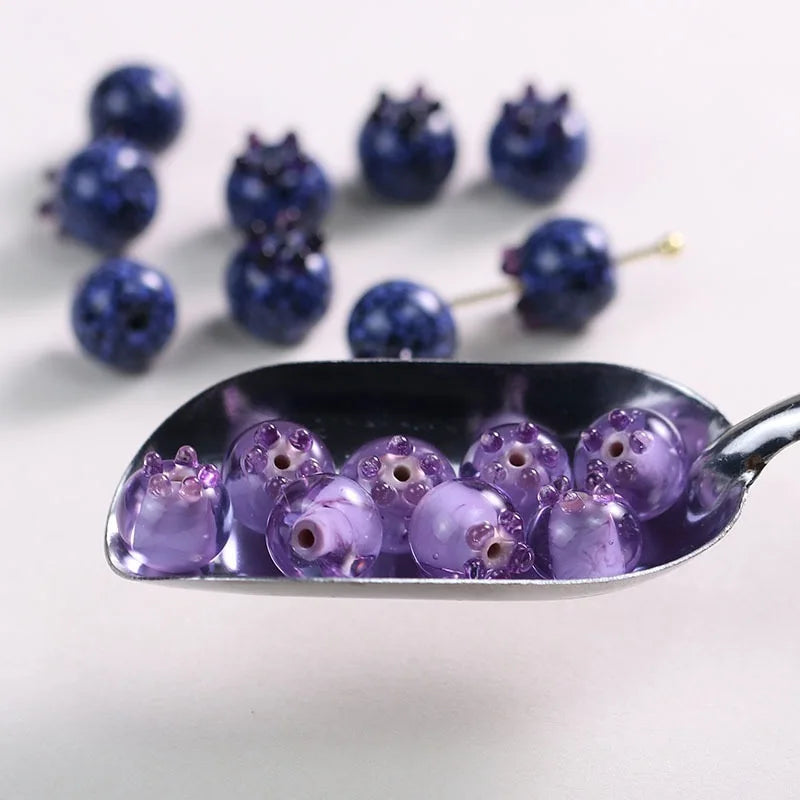 Handmade Blueberry Glass Beads