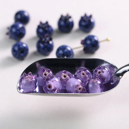 Handmade Blueberry Glass Beads