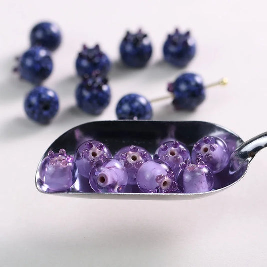 Handmade Blueberry Glass Beads