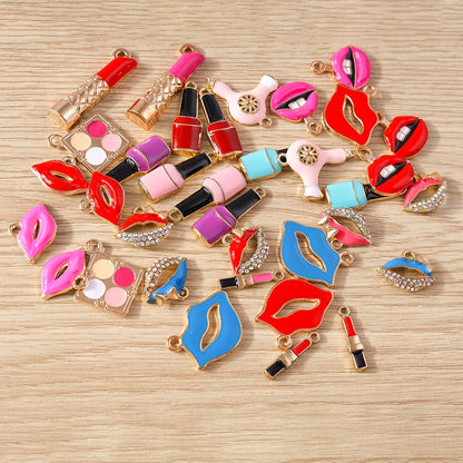 10pcs Lipstick Lips Charms