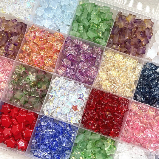30pcs 8mm AB Star Glass Beads