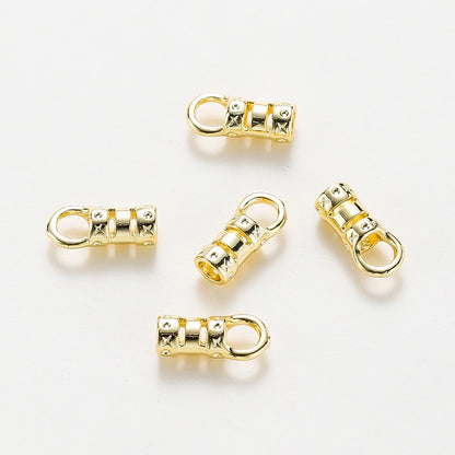 10pcs Gold Crimp End Caps DIY