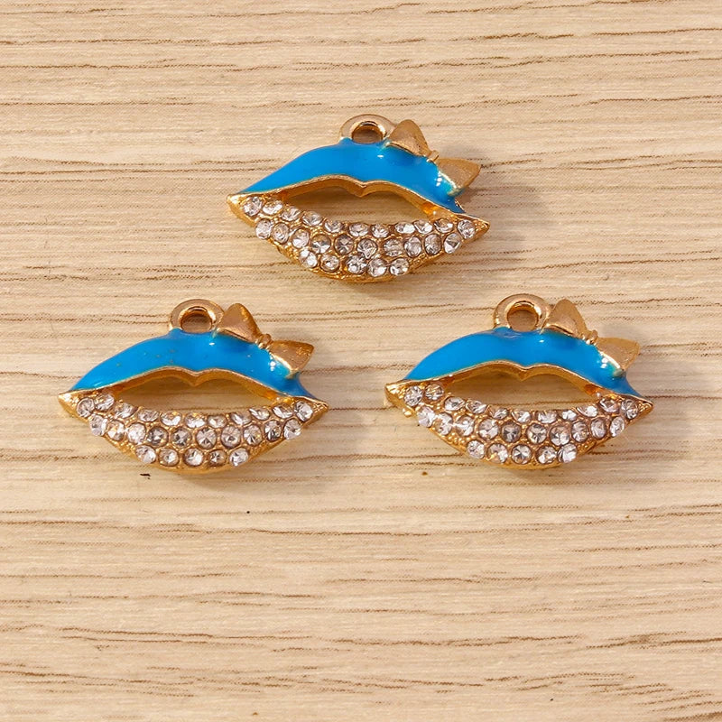10pcs Lipstick Lips Charms
