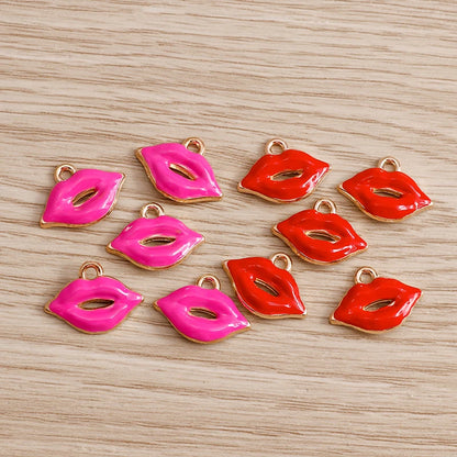 10pcs Lipstick Lips Charms
