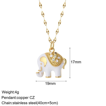 Gold Animal & Heart Necklace