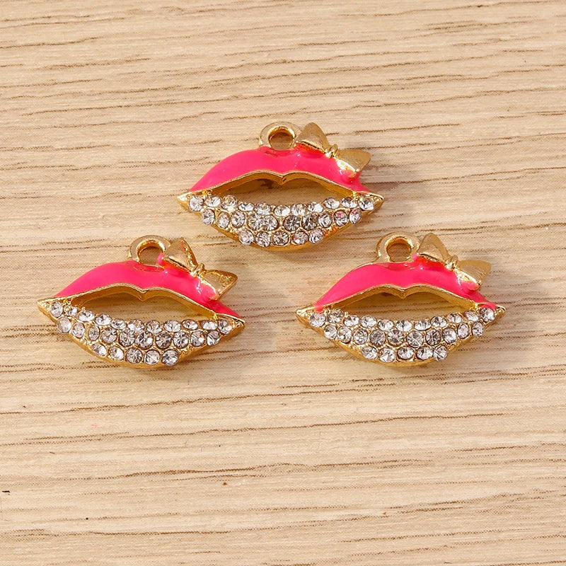 10pcs Lipstick Lips Charms