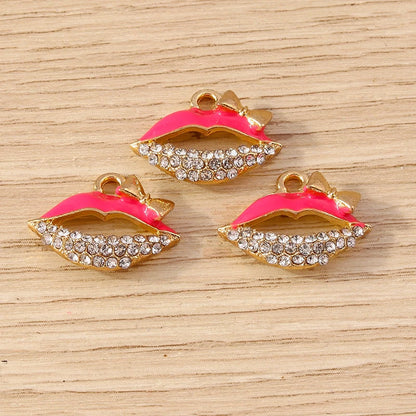 10pcs Lipstick Lips Charms