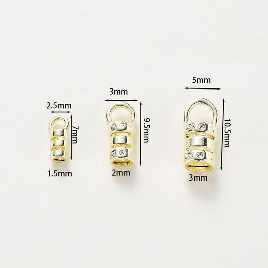 10pcs Gold Crimp End Caps DIY
