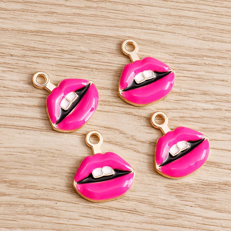 10pcs Lipstick Lips Charms
