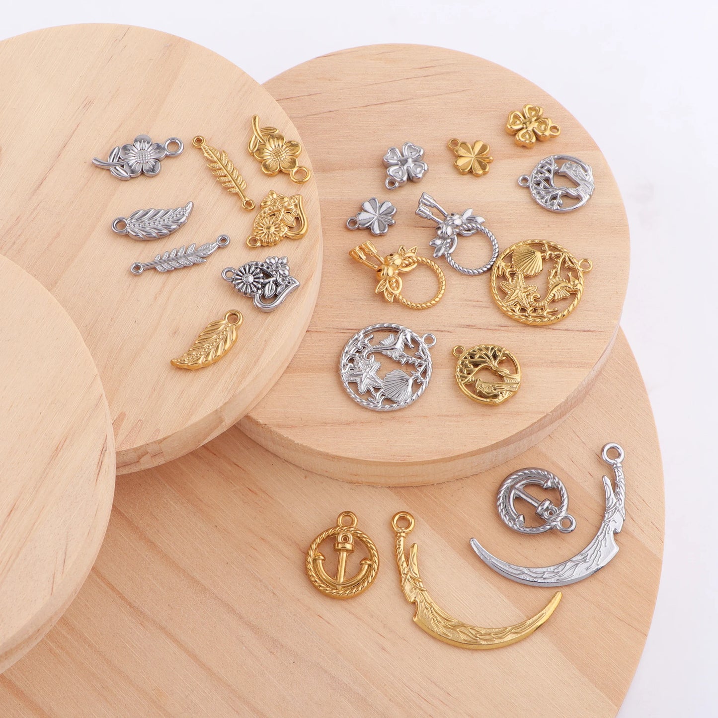 10pcs Stainless Steel Charms