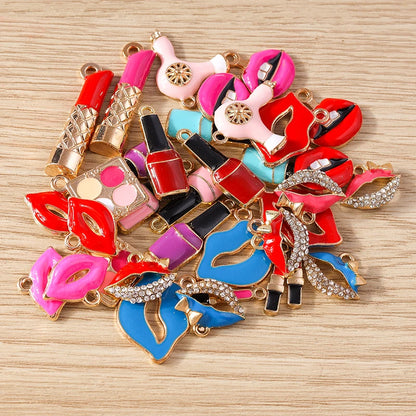 10pcs Lipstick Lips Charms