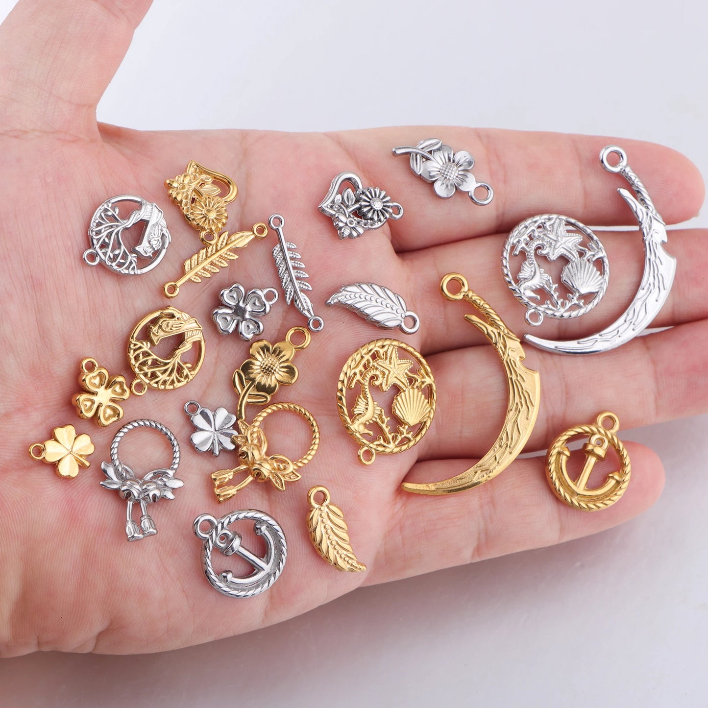 10pcs Stainless Steel Charms