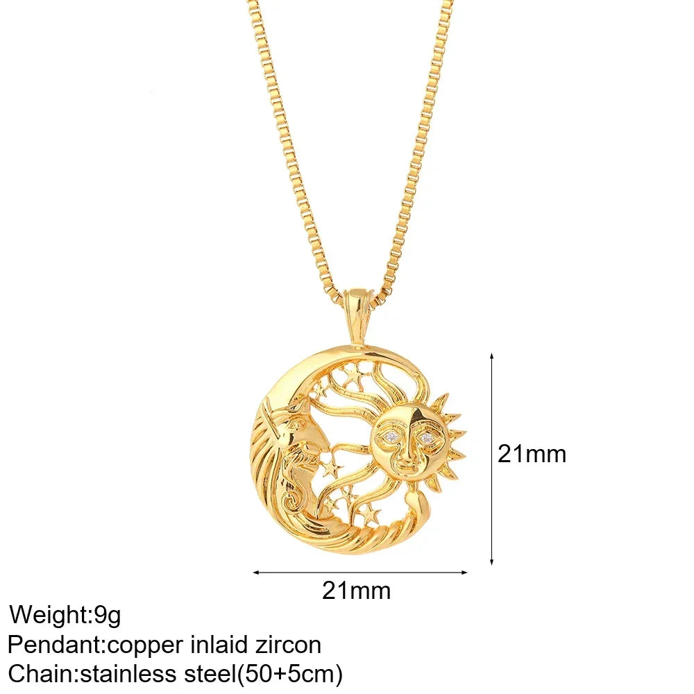 Gold Animal & Heart Necklace