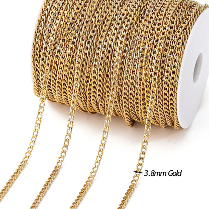 Gold Stainless Steel Beaded Chain