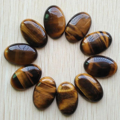 12 Oval Stone Cabochon Beads