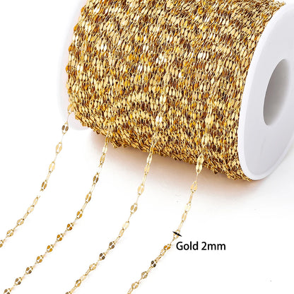 Gold Stainless Steel Beaded Chain
