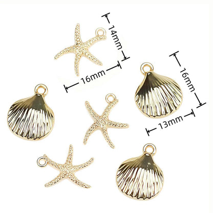 5pcs Starfish Shell Charms DIY