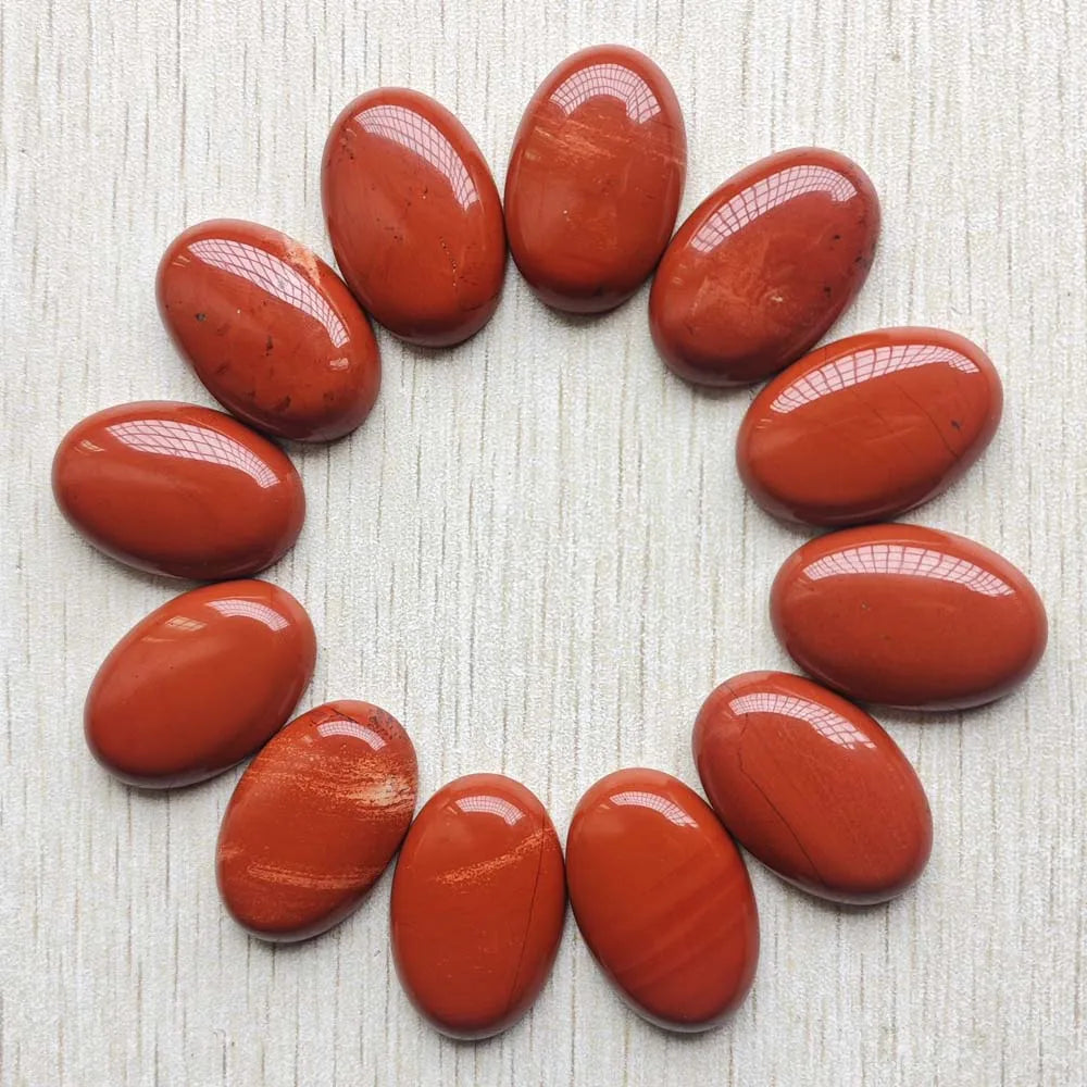 12 Oval Stone Cabochon Beads
