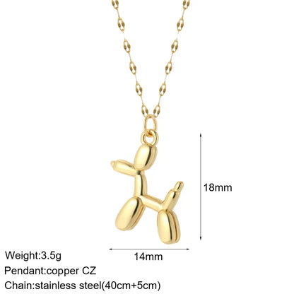 Gold Animal & Heart Necklace