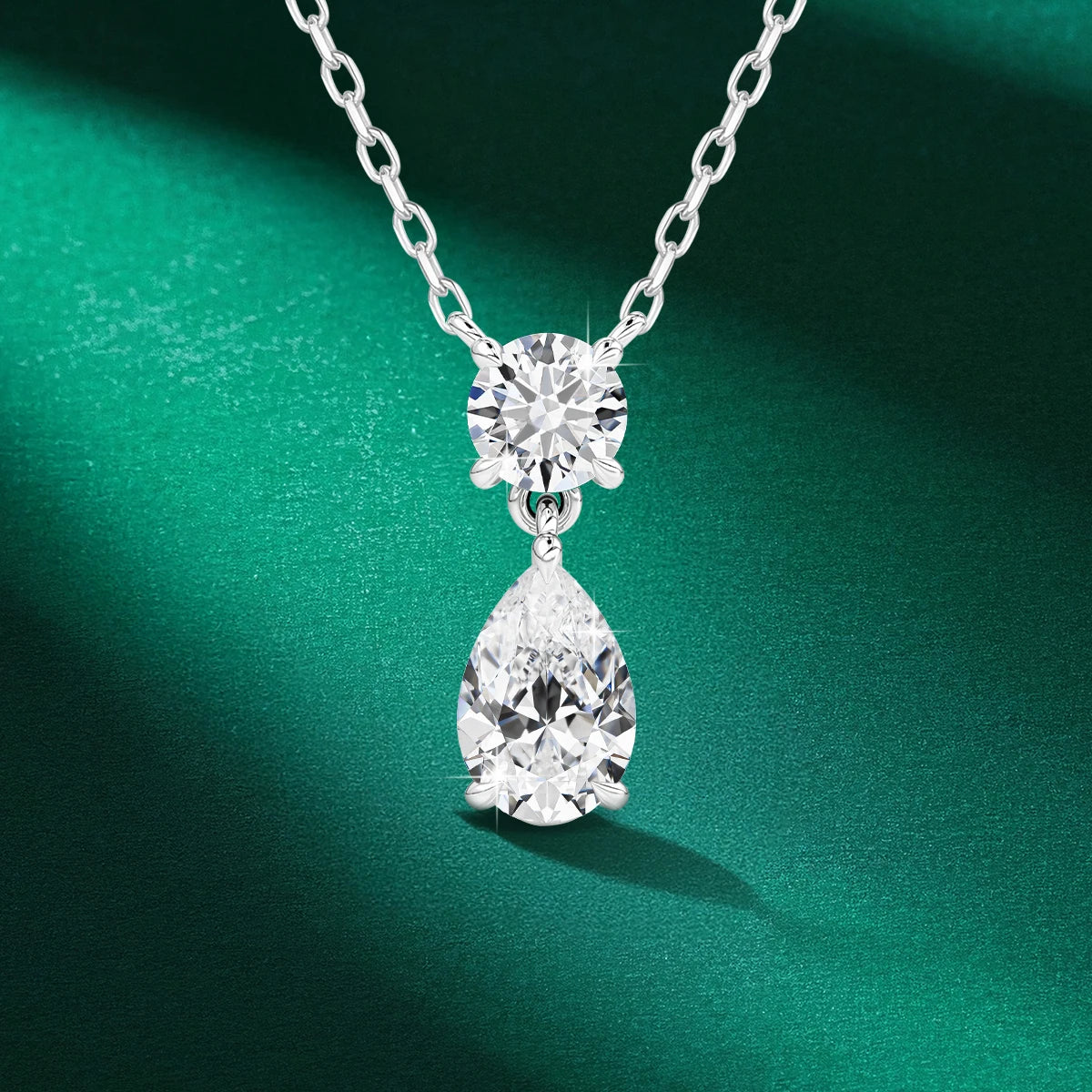 3ct Pear Cut Moissanite Necklace
