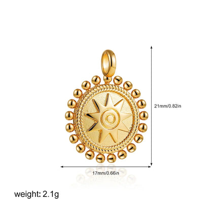 Gold Moon Star Evil Eye Pendant