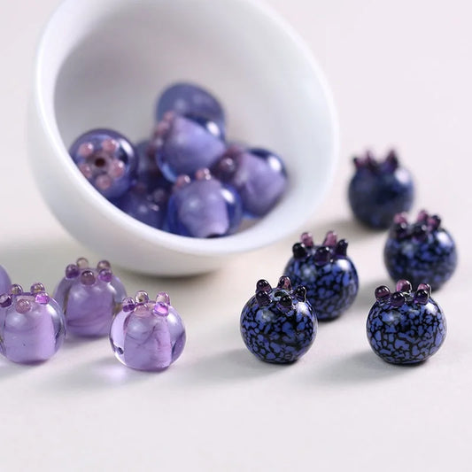 Handmade Blueberry Glass Beads
