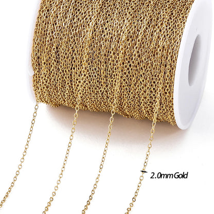 Gold Stainless Steel Beaded Chain