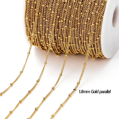 Gold Stainless Steel Beaded Chain