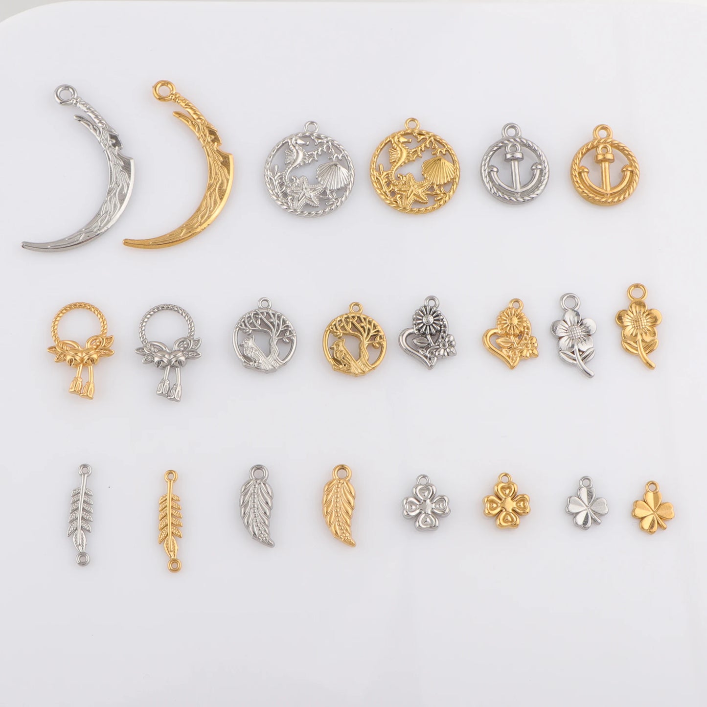 10pcs Stainless Steel Charms
