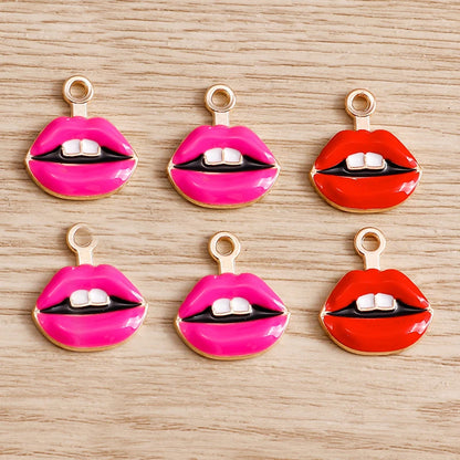 10pcs Lipstick Lips Charms