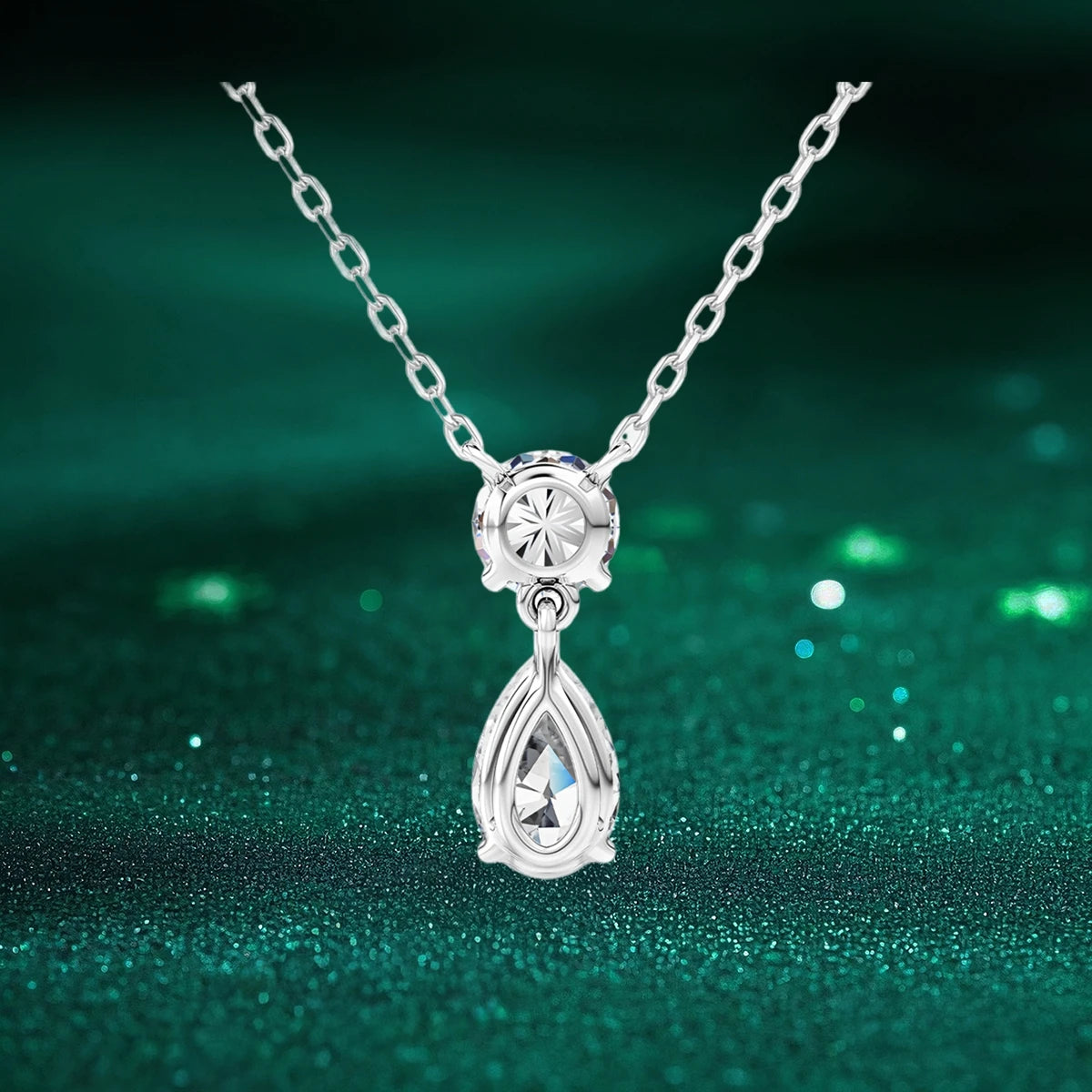 3ct Pear Cut Moissanite Necklace