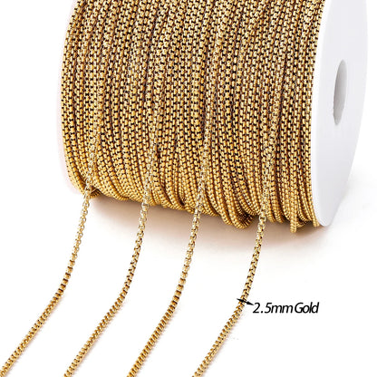 Gold Stainless Steel Beaded Chain