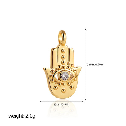 Gold Moon Star Evil Eye Pendant