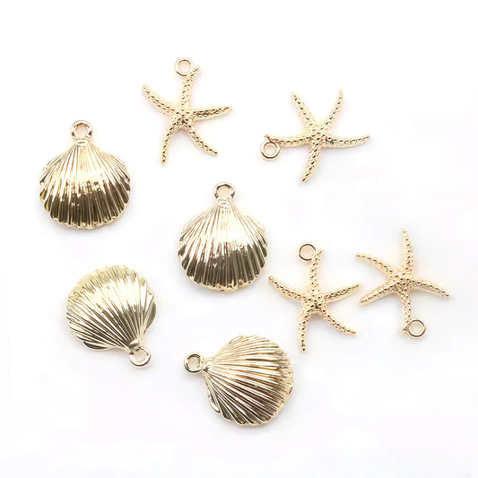 5pcs Starfish Shell Charms DIY