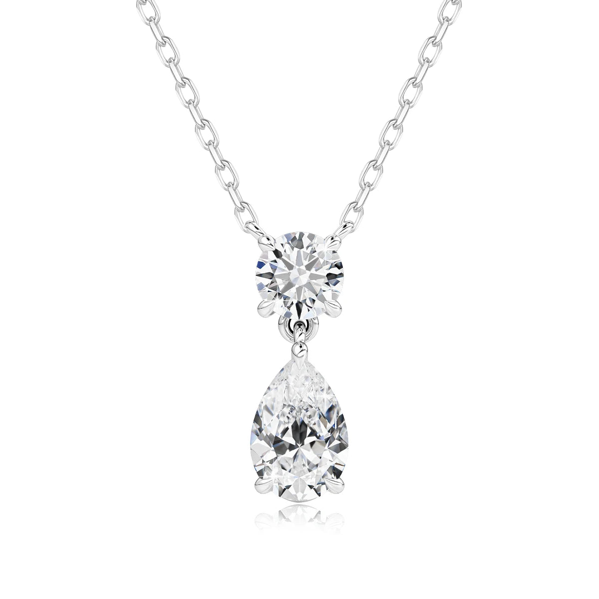 3ct Pear Cut Moissanite Necklace