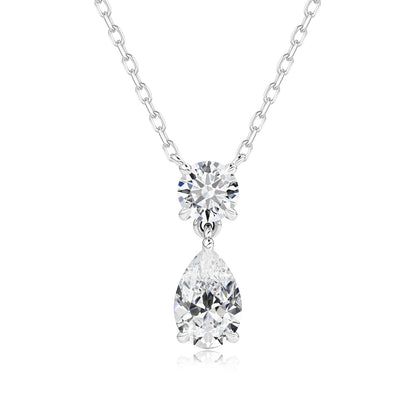 3ct Pear Cut Moissanite Necklace