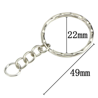 50PCS Polished Silver Keychain Rings