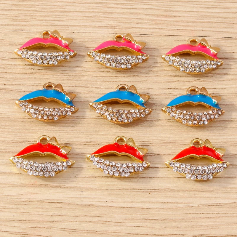 10pcs Lipstick Lips Charms
