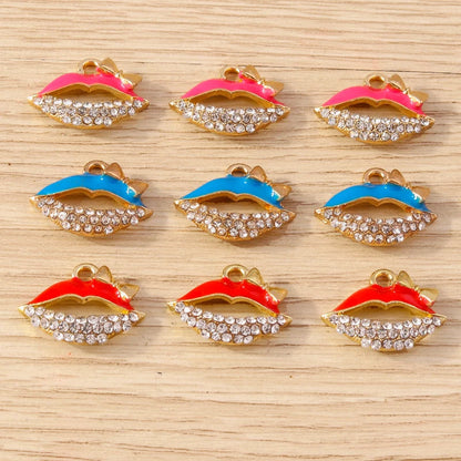 10pcs Lipstick Lips Charms