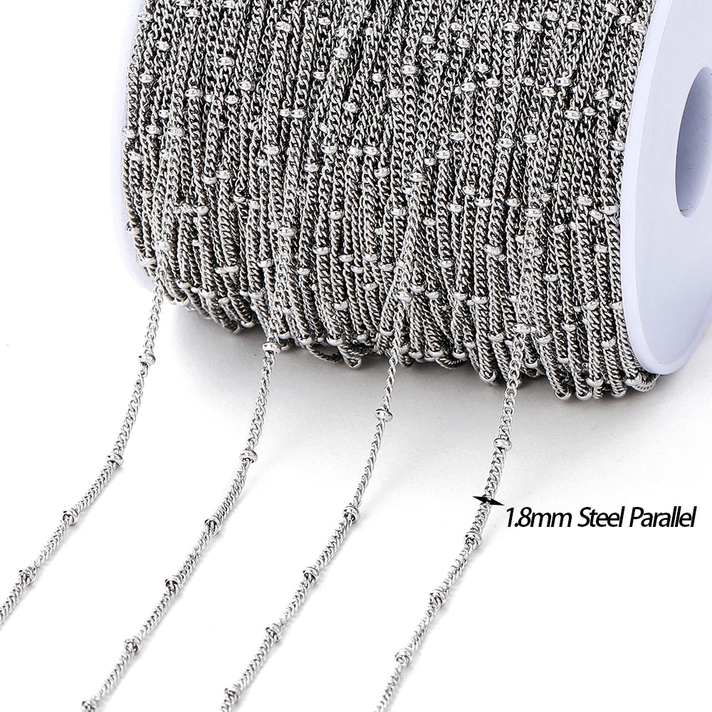 Gold Stainless Steel Beaded Chain
